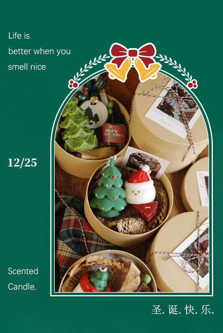 Christmas Atmosphere Handmade Gift Christmas Tree Deer Shape Candle Christmas Aromatherapy High-end Gift Box Set