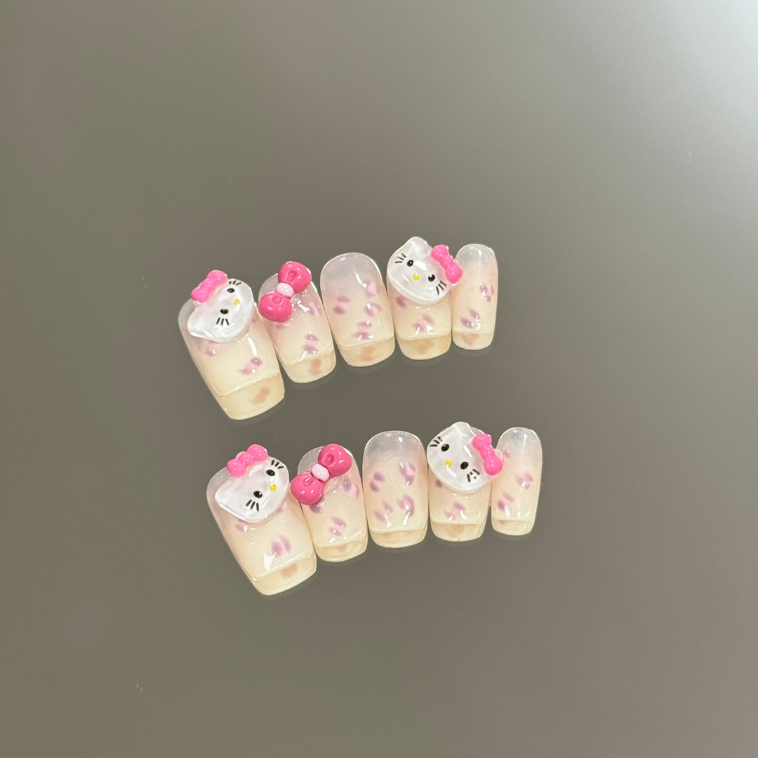 1. "Cute Hello Kitty Bows PressOn Nail Art  Ombre Colored Designs PDF"