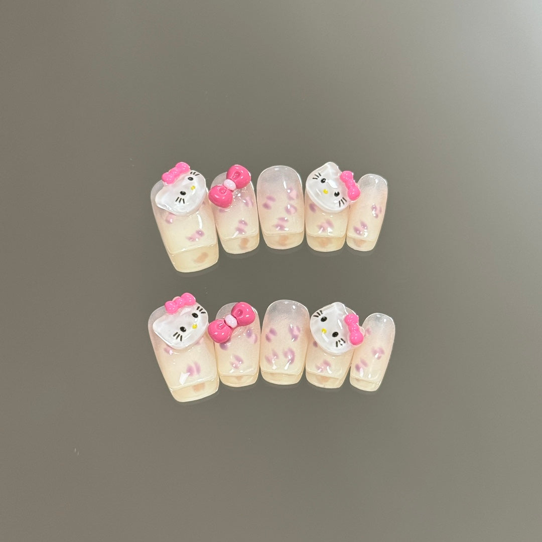 2. "Instant Hello Kitty Ombre Bows Nail Stickers  Easy Printable PDF"