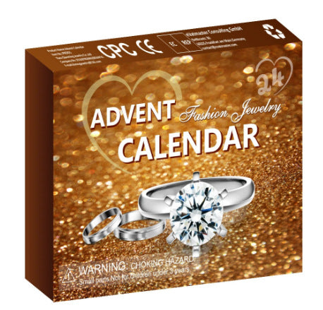 Christmas Countdown Blind Box Ornaments Blind Box Set Blind Box Ring Necklace Earrings Keychain Christmas 24-piece Set