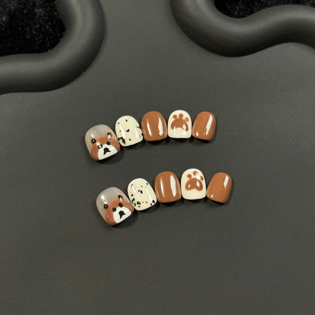 1. "Adorable Kids Nail Art: QuickApply Brown French Tip PressOn Nails for Little Ones"