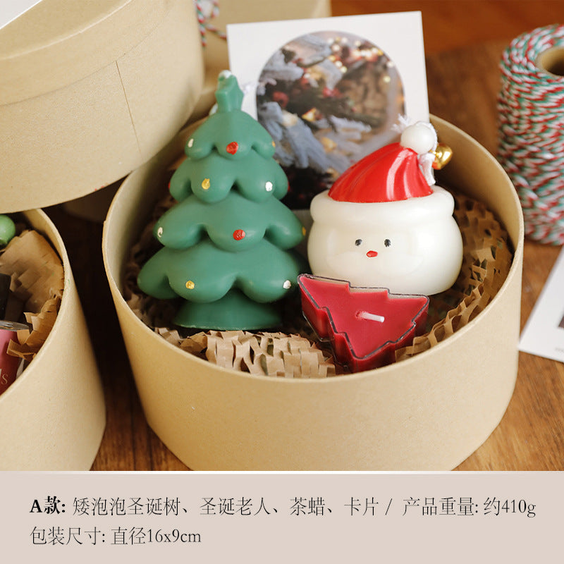 Christmas Atmosphere Handmade Gift Christmas Tree Deer Shape Candle Christmas Aromatherapy High-end Gift Box Set