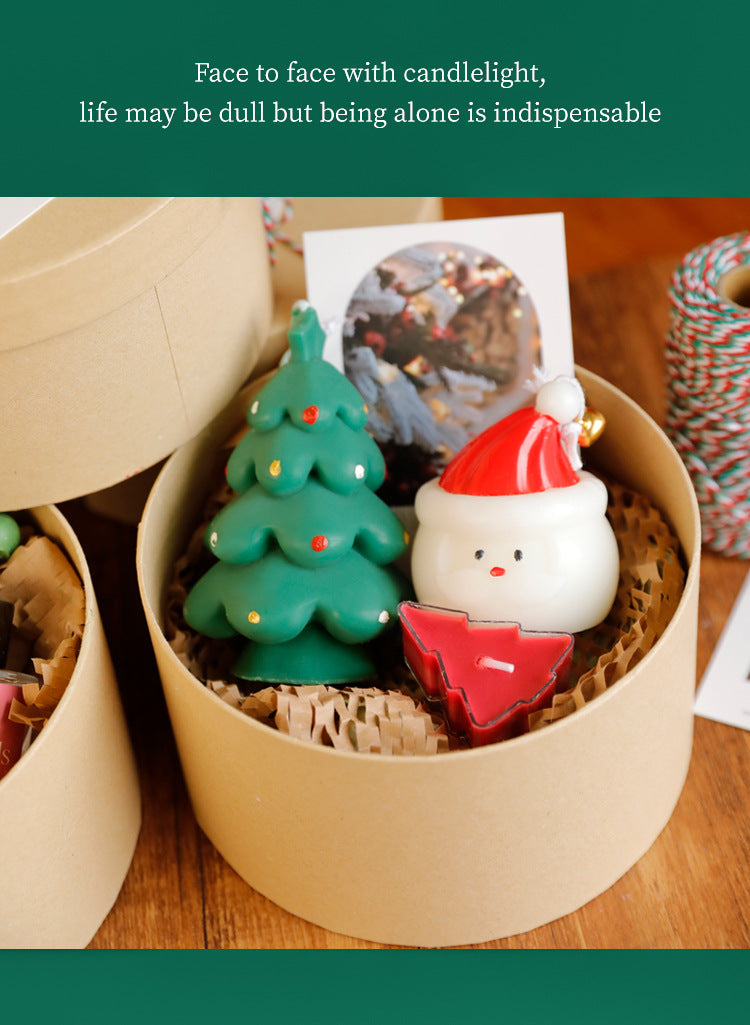 Christmas Atmosphere Handmade Gift Christmas Tree Deer Shape Candle Christmas Aromatherapy High-end Gift Box Set