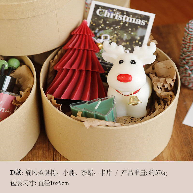 Christmas Atmosphere Handmade Gift Christmas Tree Deer Shape Candle Christmas Aromatherapy High-end Gift Box Set