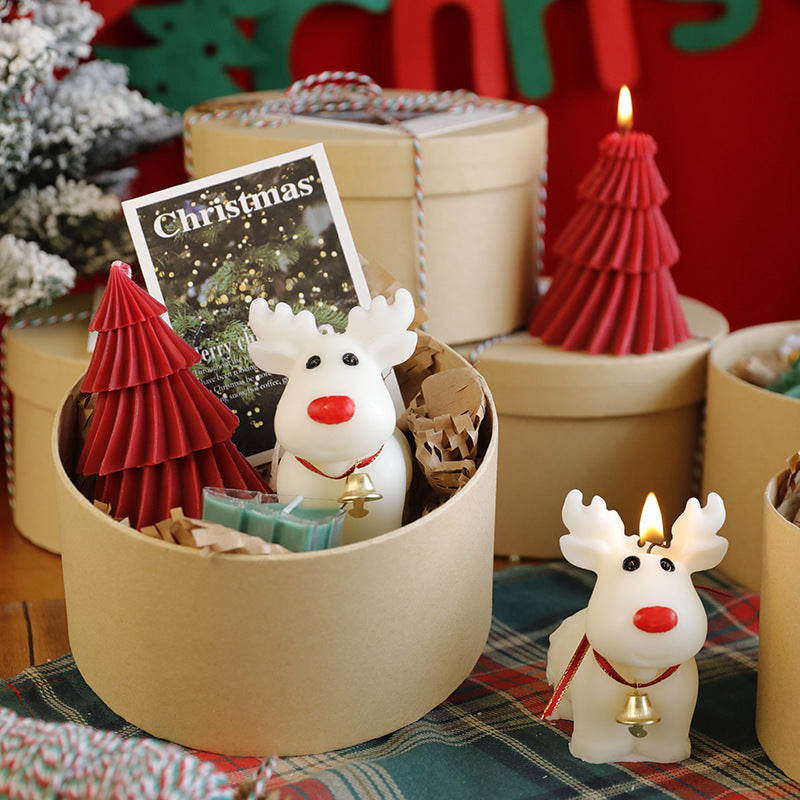 Christmas Atmosphere Handmade Gift Christmas Tree Deer Shape Candle Christmas Aromatherapy High-end Gift Box Set