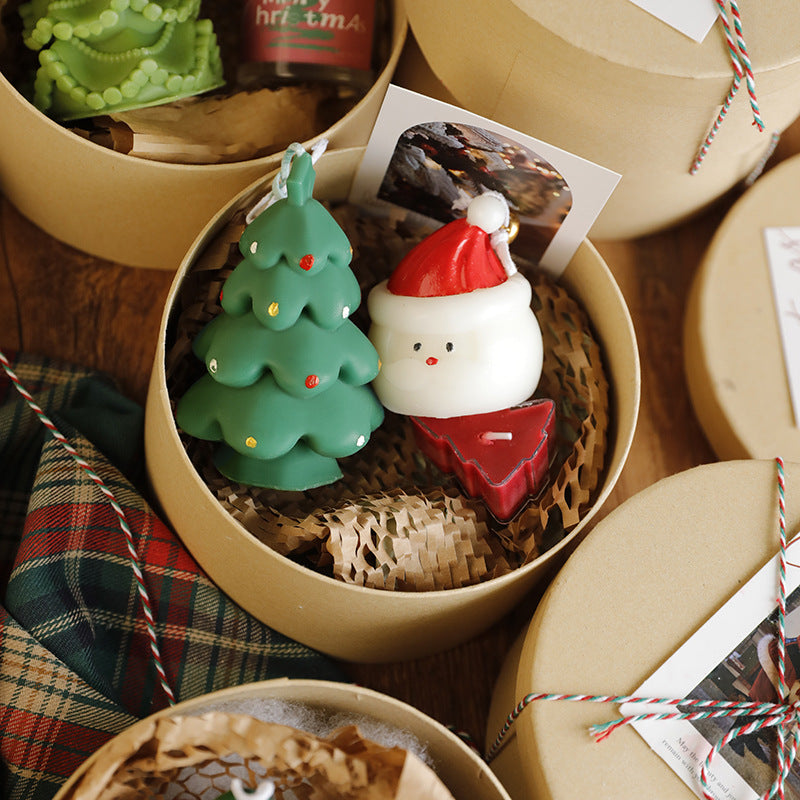 Christmas Atmosphere Handmade Gift Christmas Tree Deer Shape Candle Christmas Aromatherapy High-end Gift Box Set
