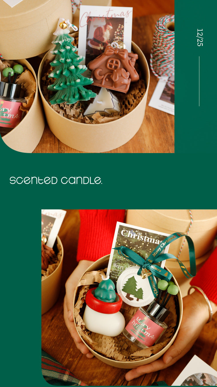 Christmas Atmosphere Handmade Gift Christmas Tree Deer Shape Candle Christmas Aromatherapy High-end Gift Box Set
