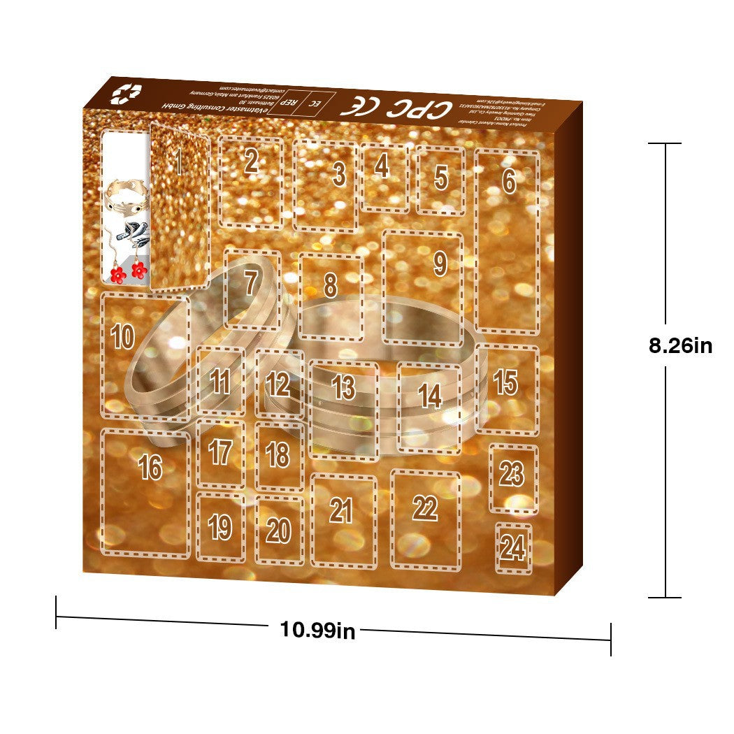 Christmas Countdown Blind Box Ornaments Blind Box Set Blind Box Ring Necklace Earrings Keychain Christmas 24-piece Set