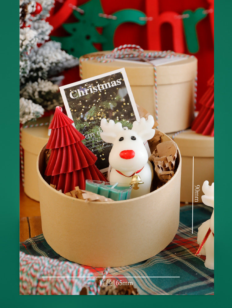 Christmas Atmosphere Handmade Gift Christmas Tree Deer Shape Candle Christmas Aromatherapy High-end Gift Box Set
