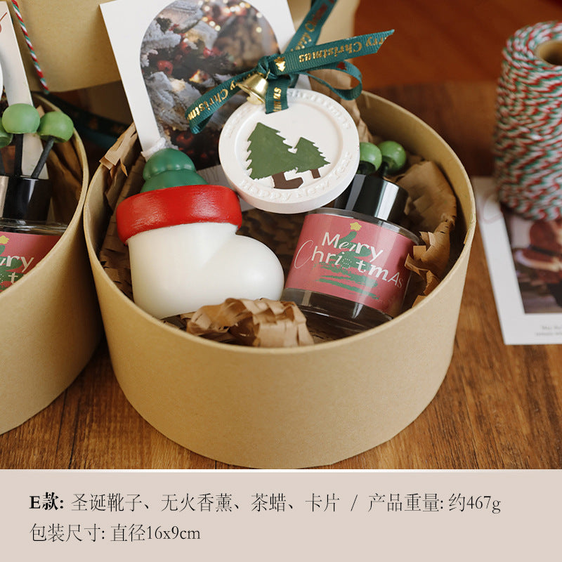 Christmas Atmosphere Handmade Gift Christmas Tree Deer Shape Candle Christmas Aromatherapy High-end Gift Box Set