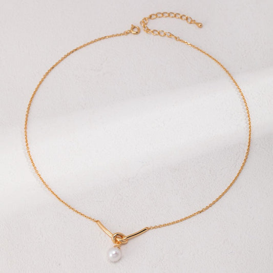 Single Pearl Necklace Chain S925 Simple Silver One Pearl Drop Necklace  Women