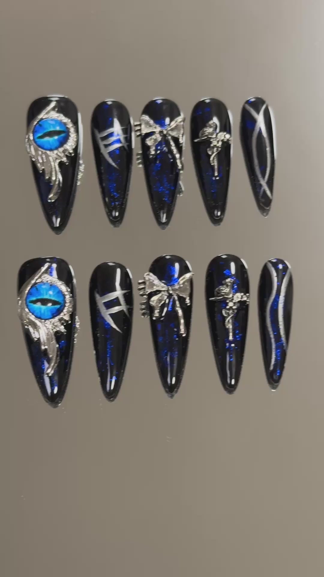 4. "Cool Halloween PressOn Nails with Eye of Horus Design for Medium Stiletto Nails"