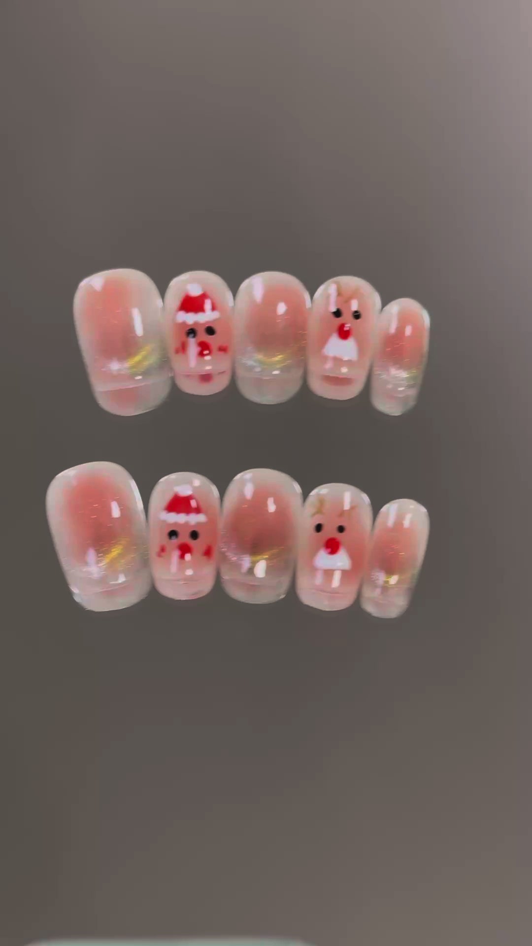 Product Video: Pink Santa Hat Nails: Cute Christmas Short Round