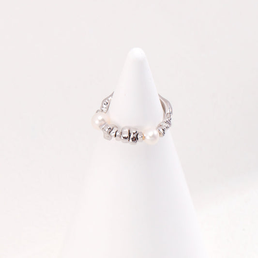 Silver Radiance Pearl Blossom Ring Fashion Women's Sterling Silver Finger Ring