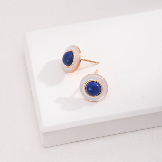 Lapis Earrings Silver Blue Lapis Studs Women Sterling Jewelry for Mom